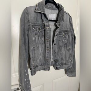 Distressed Gray Jean Jacket